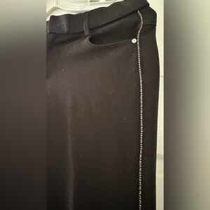 Black pants with beads on sides
